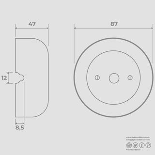 PORCELAIN ROUND SURFACE MOUNTED JUNCTION BOX GREY - DYKE & DEAN