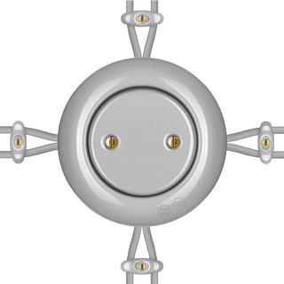 PORCELAIN ROUND SURFACE MOUNTED JUNCTION BOX GREY - DYKE & DEAN