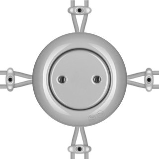 PORCELAIN ROUND SURFACE MOUNTED JUNCTION BOX GREY - DYKE & DEAN