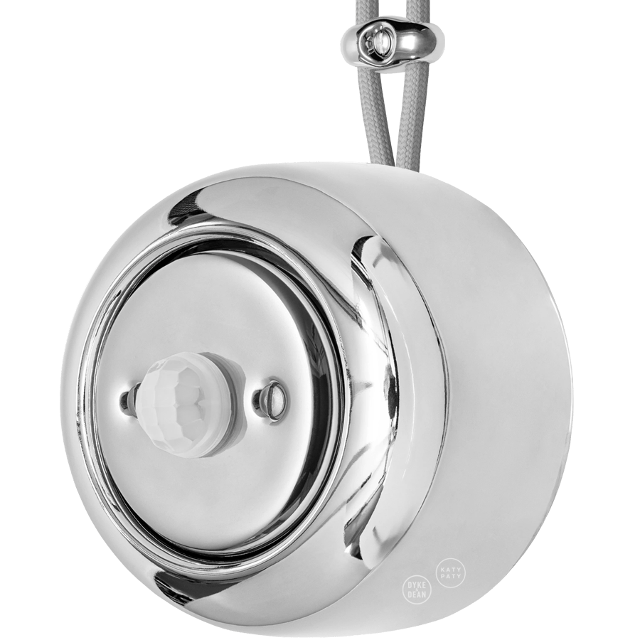 PORCELAIN ROUND SURFACE MOUNTED MOTION SENSOR CHROME - DYKE & DEAN
