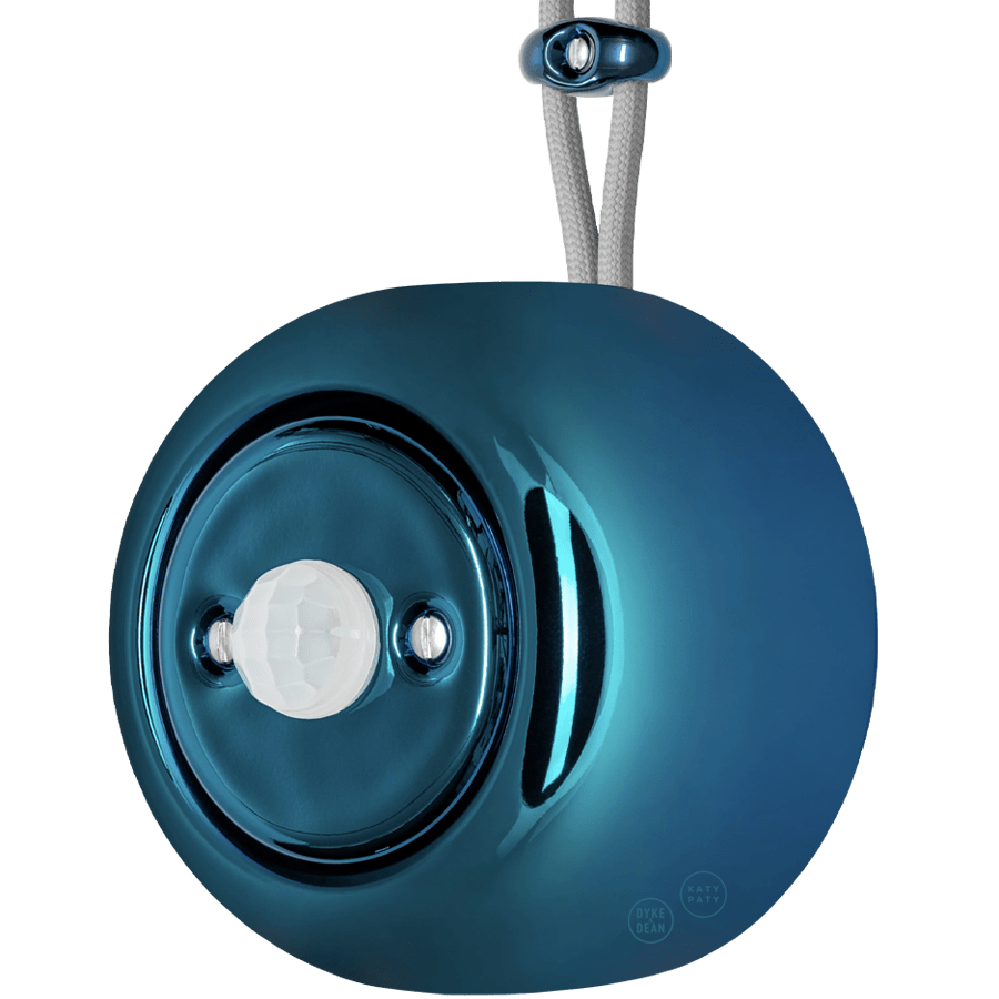 PORCELAIN ROUND SURFACE MOUNTED MOTION SENSOR DARK BLUE - DYKE & DEAN