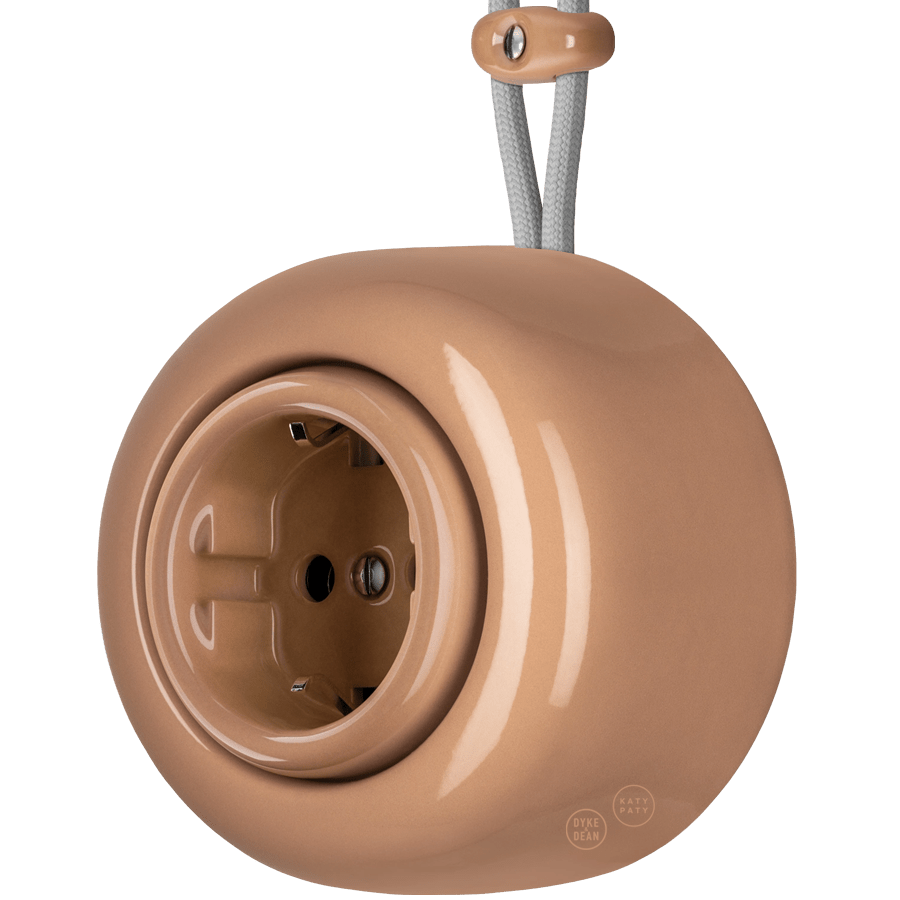 PORCELAIN ROUND SURFACE MOUNTED SCHUKO SOCKET DERMA - DYKE & DEAN