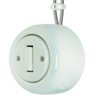 PORCELAIN ROUND SURFACE MOUNTED SLIM BUTTON SWITCH CONCHA - DYKE & DEAN