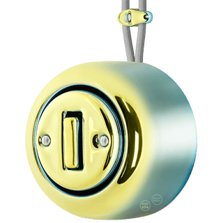 PORCELAIN ROUND SURFACE MOUNTED SLIM BUTTON SWITCH LUCEDO - DYKE & DEAN