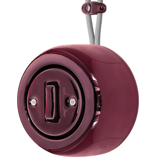 PORCELAIN ROUND SURFACE MOUNTED SLIM BUTTON SWITCH PURPLE - DYKE & DEAN