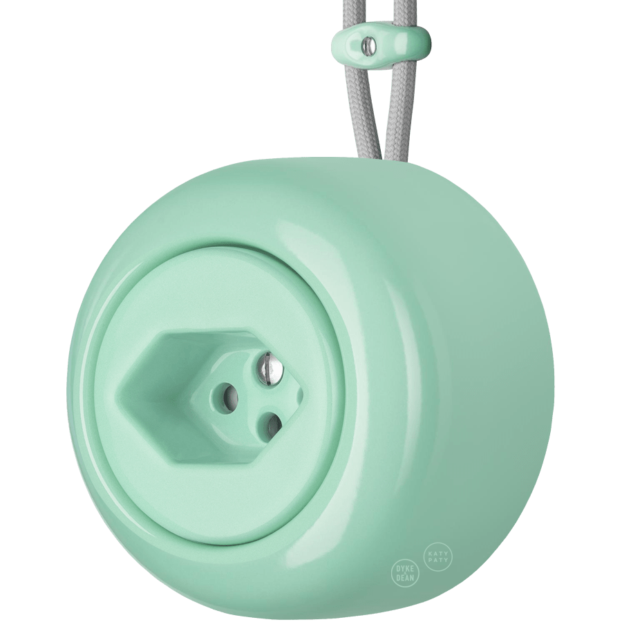 PORCELAIN ROUND SURFACE MOUNTED SWISS SOCKET MINT GREEN - DYKE & DEAN