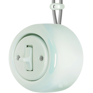 PORCELAIN ROUND SURFACE MOUNTED TOGGLE BUTTON SWITCH CONCHA - DYKE & DEAN