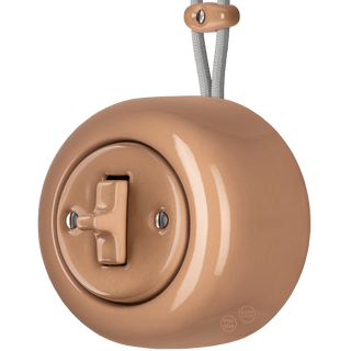 PORCELAIN ROUND SURFACE MOUNTED TOGGLE BUTTON SWITCH DERMA - DYKE & DEAN