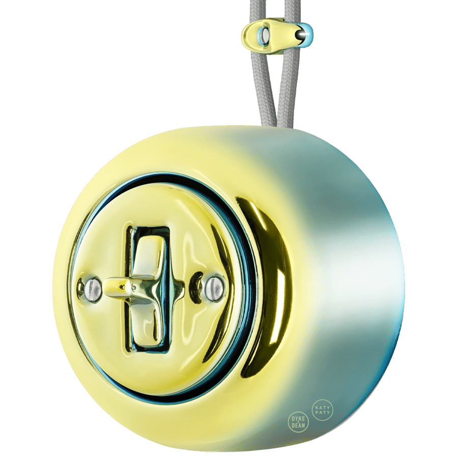 PORCELAIN ROUND SURFACE MOUNTED TOGGLE BUTTON SWITCH LUCEDO - DYKE & DEAN