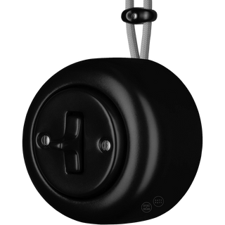PORCELAIN ROUND SURFACE MOUNTED TOGGLE BUTTON SWITCH MATTE BLACK - DYKE & DEAN
