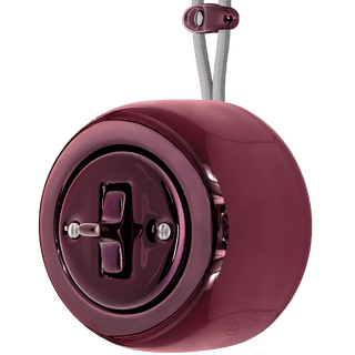 PORCELAIN ROUND SURFACE MOUNTED TOGGLE BUTTON SWITCH PURPLE - DYKE & DEAN
