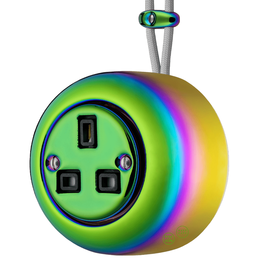 PORCELAIN ROUND SURFACE MOUNTED UK SOCKET CHLOREDO - DYKE & DEAN