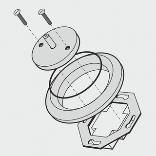 PORCELAIN WALL CABLE GLAND SOCKET ASH GREY - DYKE & DEAN