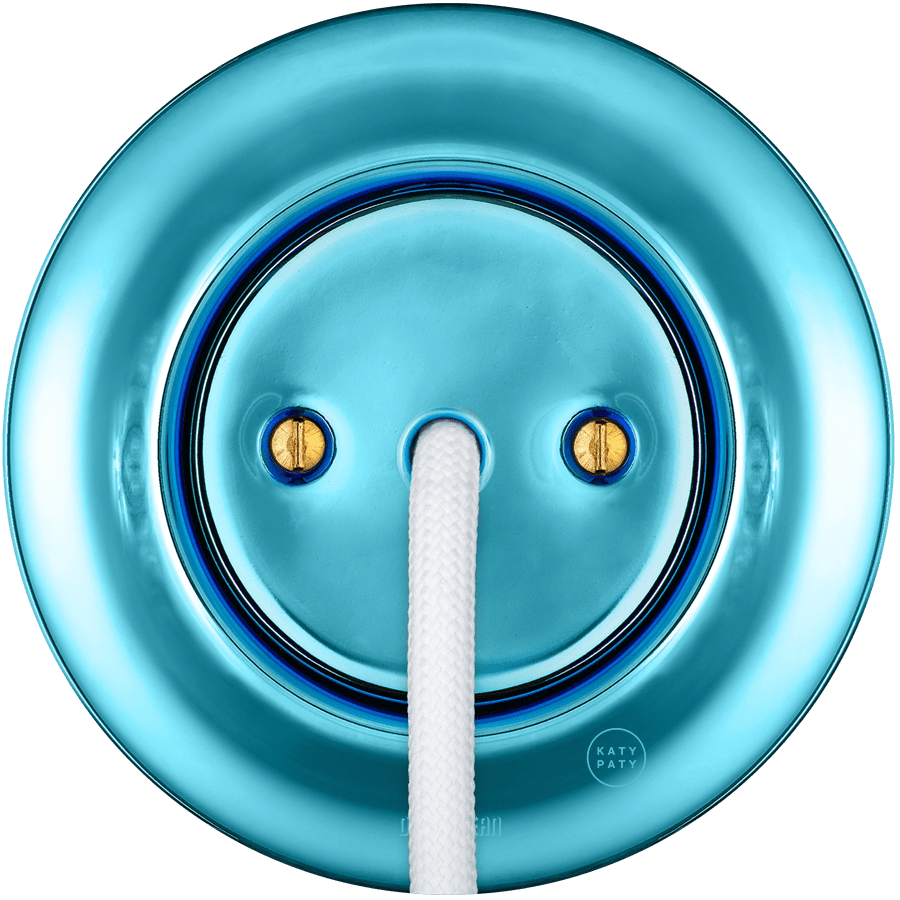 PORCELAIN WALL CABLE GLAND SOCKET SKY BLUE - DYKE & DEAN