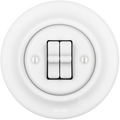 PORCELAIN WALL DOUBLE TOGGLE LIGHT SWITCH MATT WHITE - DYKE & DEAN