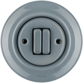 PORCELAIN WALL LIGHT SWITCH ASH GREY DOUBLE - DYKE & DEAN