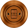 Bronze porcelain two-gang toggle wall light switch by Katy Paty