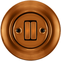 PORCELAIN WALL LIGHT SWITCH BRONZE DOUBLE - DYKE & DEAN