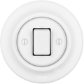 PORCELAIN WALL LIGHT SWITCH FAT BUTTON MATT WHITE - DYKE & DEAN