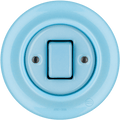PORCELAIN WALL LIGHT SWITCH FAT BUTTON PASTEL BLUE - DYKE & DEAN