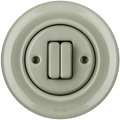 PORCELAIN WALL LIGHT SWITCH GREY GREEN DOUBLE - DYKE & DEAN