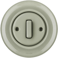 PORCELAIN WALL LIGHT SWITCH GREY GREEN SLIM BUTTON - DYKE & DEAN