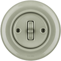 PORCELAIN WALL LIGHT SWITCH GREY GREEN TOGGLE - DYKE & DEAN