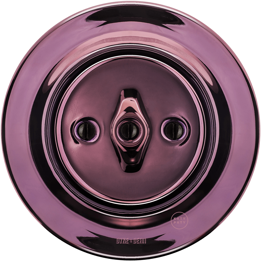 PORCELAIN WALL LIGHT SWITCH PURPLE ROTARY - DYKE & DEAN