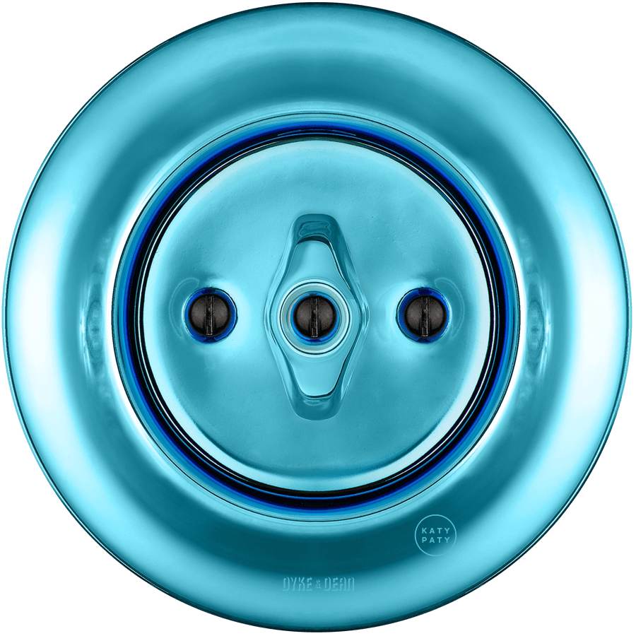 PORCELAIN WALL LIGHT SWITCH SKY BLUE ROTARY - DYKE & DEAN