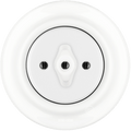 PORCELAIN WALL LIGHT SWITCH WHITE ROTARY - DYKE & DEAN