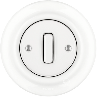 PORCELAIN WALL LIGHT SWITCH WHITE SLIM BUTTON - DYKE & DEAN