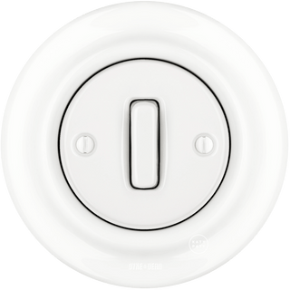 PORCELAIN WALL LIGHT SWITCH WHITE SLIM BUTTON - DYKE & DEAN