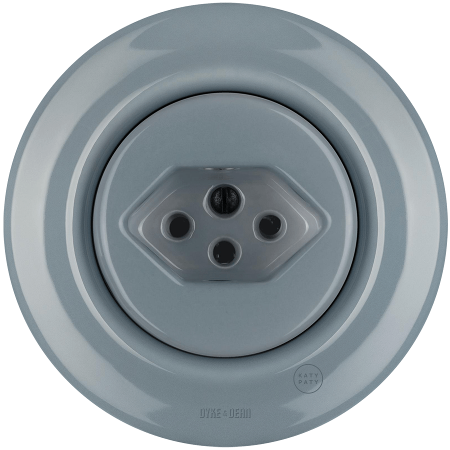 PORCELAIN WALL MOUNTED SWISS SOCKET ASH GREY - DYKE & DEAN