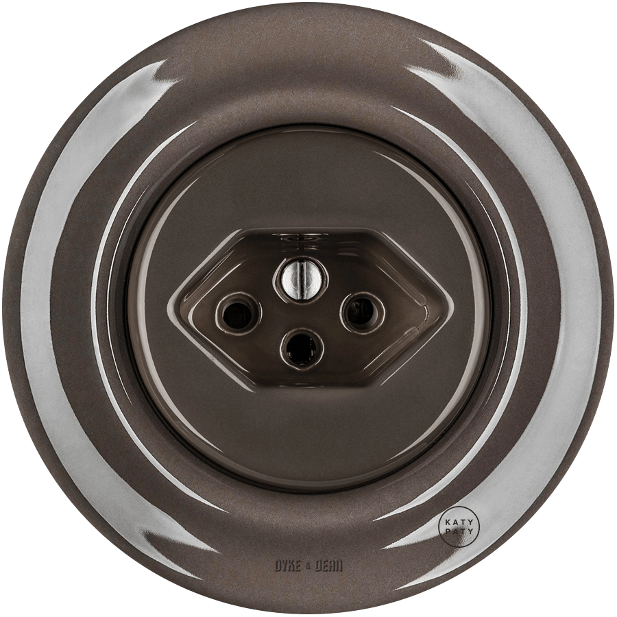 PORCELAIN WALL MOUNTED SWISS SOCKET BROWN - DYKE & DEAN