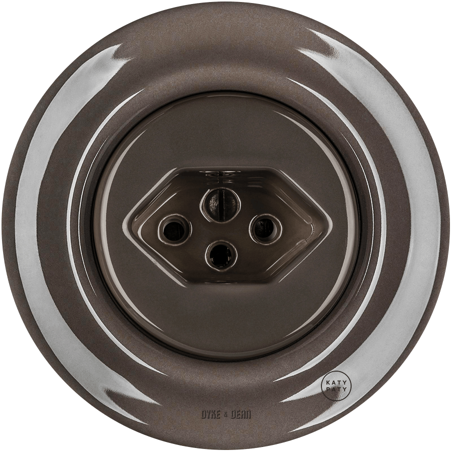 PORCELAIN WALL MOUNTED SWISS SOCKET BROWN - DYKE & DEAN