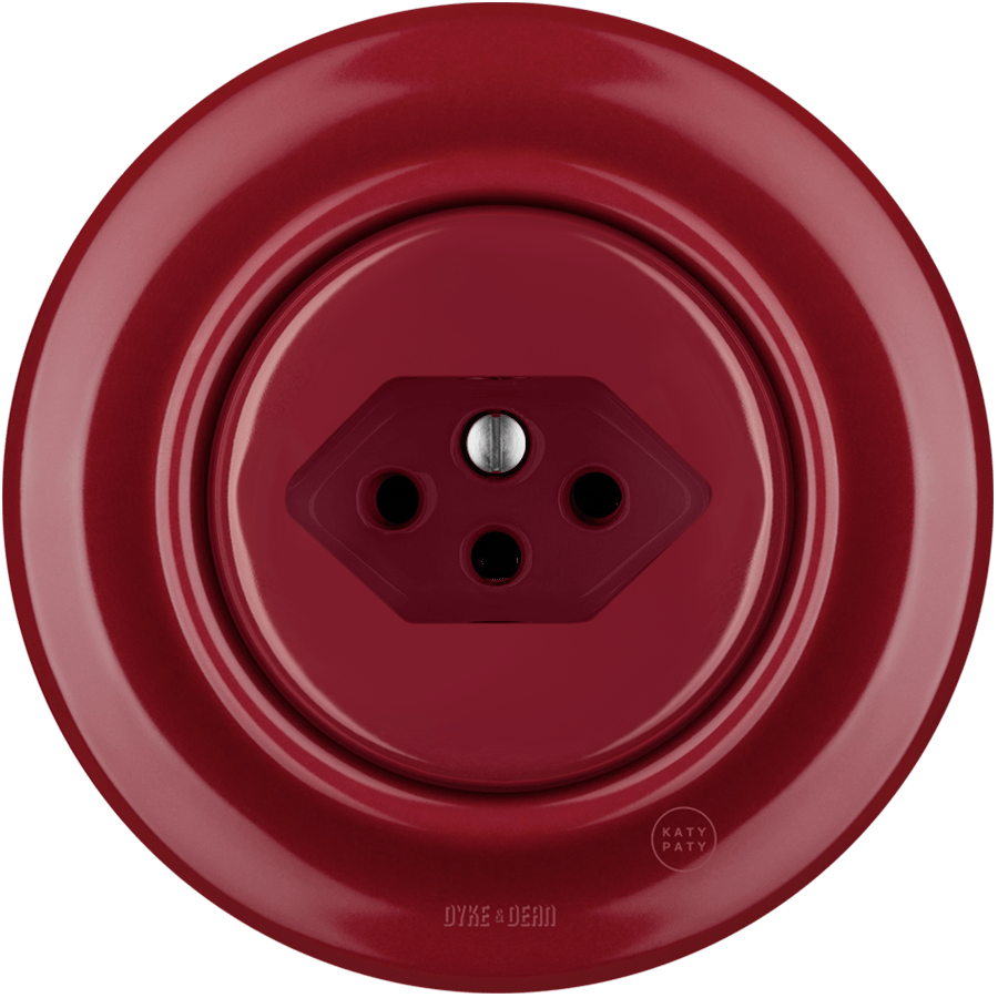 PORCELAIN WALL MOUNTED SWISS SOCKET BURGUNDY - DYKE & DEAN