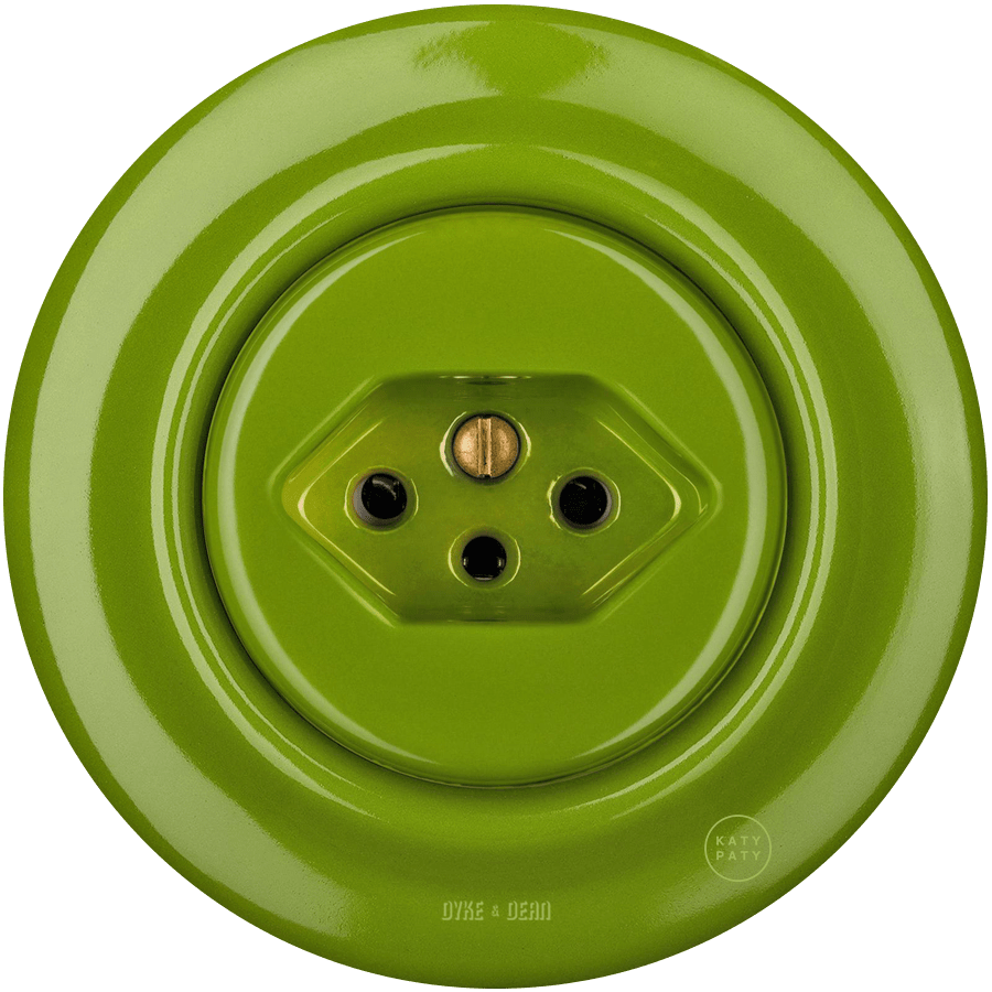 PORCELAIN WALL MOUNTED SWISS SOCKET GREEN - DYKE & DEAN