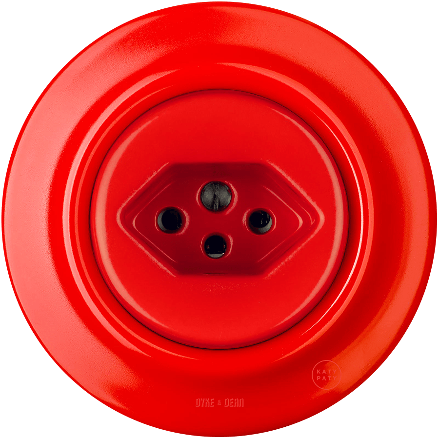 PORCELAIN WALL MOUNTED SWISS SOCKET RED - DYKE & DEAN