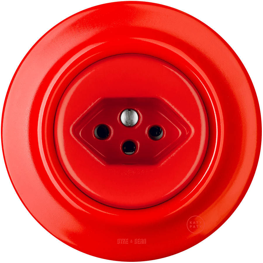PORCELAIN WALL MOUNTED SWISS SOCKET RED - DYKE & DEAN