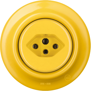 PORCELAIN WALL MOUNTED SWISS SOCKET YELLOW - DYKE & DEAN