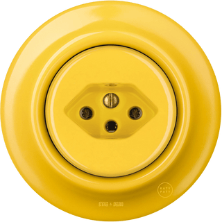 PORCELAIN WALL MOUNTED SWISS SOCKET YELLOW - DYKE & DEAN