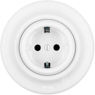 PORCELAIN WALL SCHUKO SOCKET MATT WHITE - DYKE & DEAN