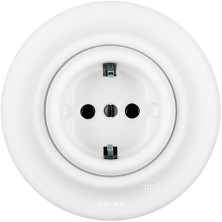 PORCELAIN WALL SCHUKO SOCKET MATT WHITE - DYKE & DEAN