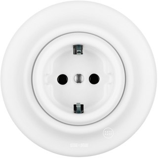 PORCELAIN WALL SCHUKO SOCKET MATT WHITE - DYKE & DEAN