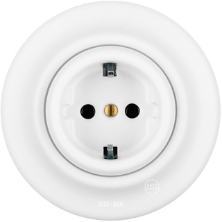 PORCELAIN WALL SCHUKO SOCKET MATT WHITE - DYKE & DEAN