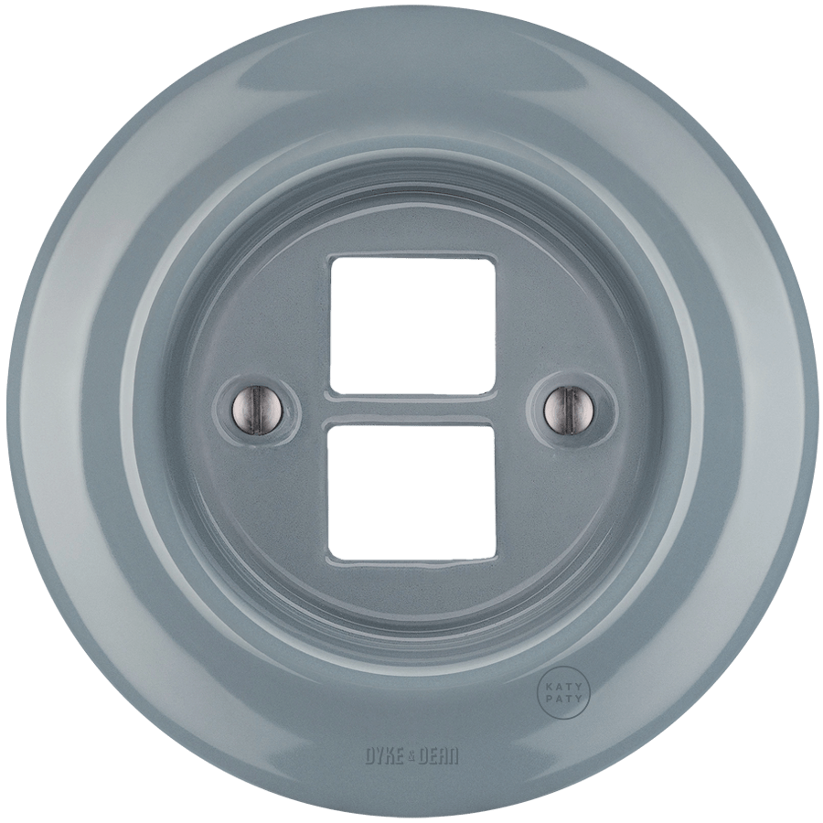 PORCELAIN WALL SOCKET ASH GREY PC/USB - DYKE & DEAN