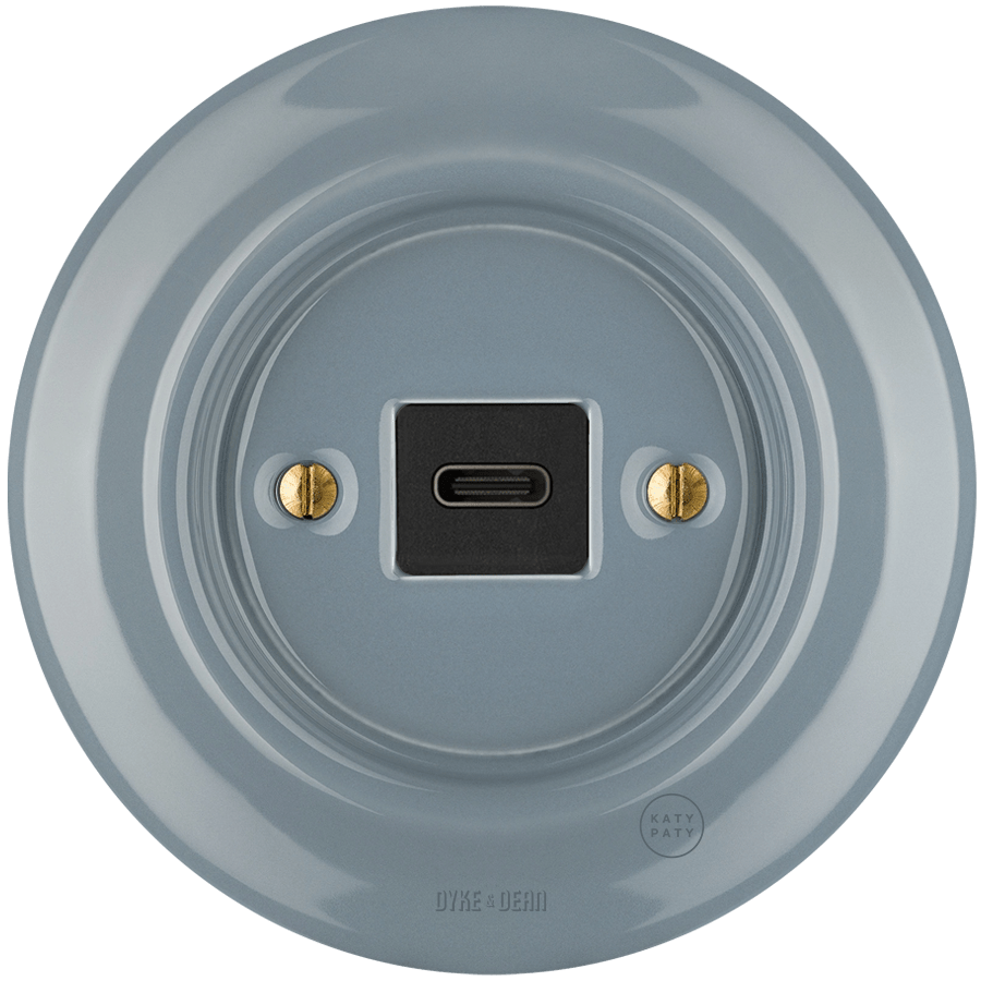 PORCELAIN WALL SOCKET ASH GREY USB - C - DYKE & DEAN