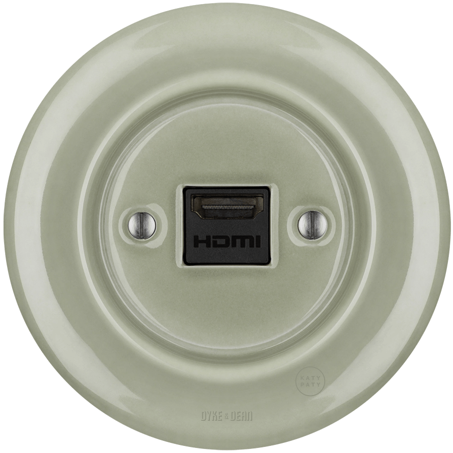 PORCELAIN WALL SOCKET GREY GREEN HDMI - DYKE & DEAN