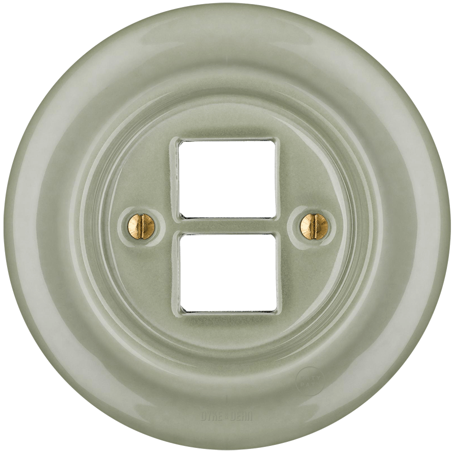 PORCELAIN WALL SOCKET GREY GREEN PC/USB - DYKE & DEAN