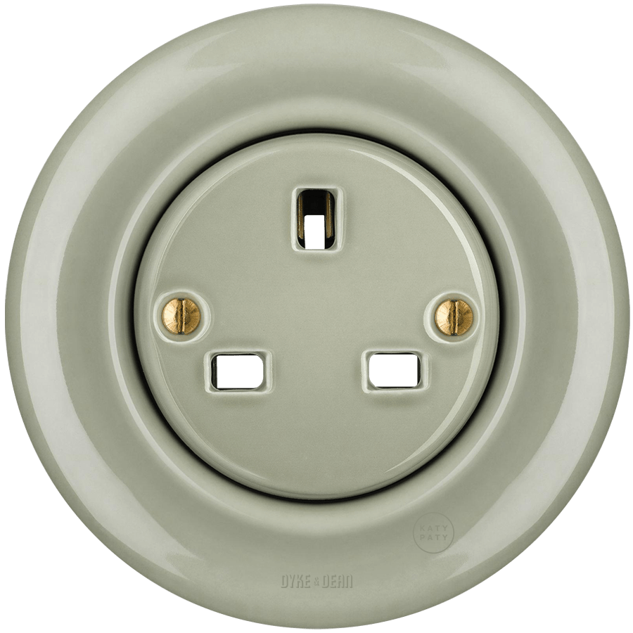 PORCELAIN WALL SOCKET GREY GREEN UK - DYKE & DEAN